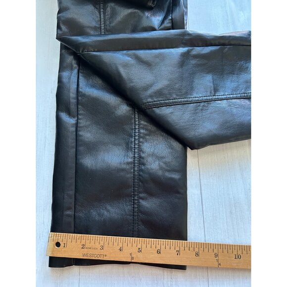 Wilfred Womens Black Faux Leather Pants SZ 10 High-Rise Straight-Leg With Pocket - Picture 12 of 12